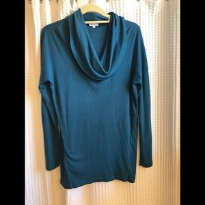 Splendid cowl neck blue long sleeve knit blouse
